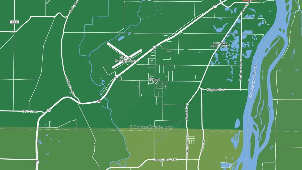Fruitland, IA Map of Drug-Related Crime Rates