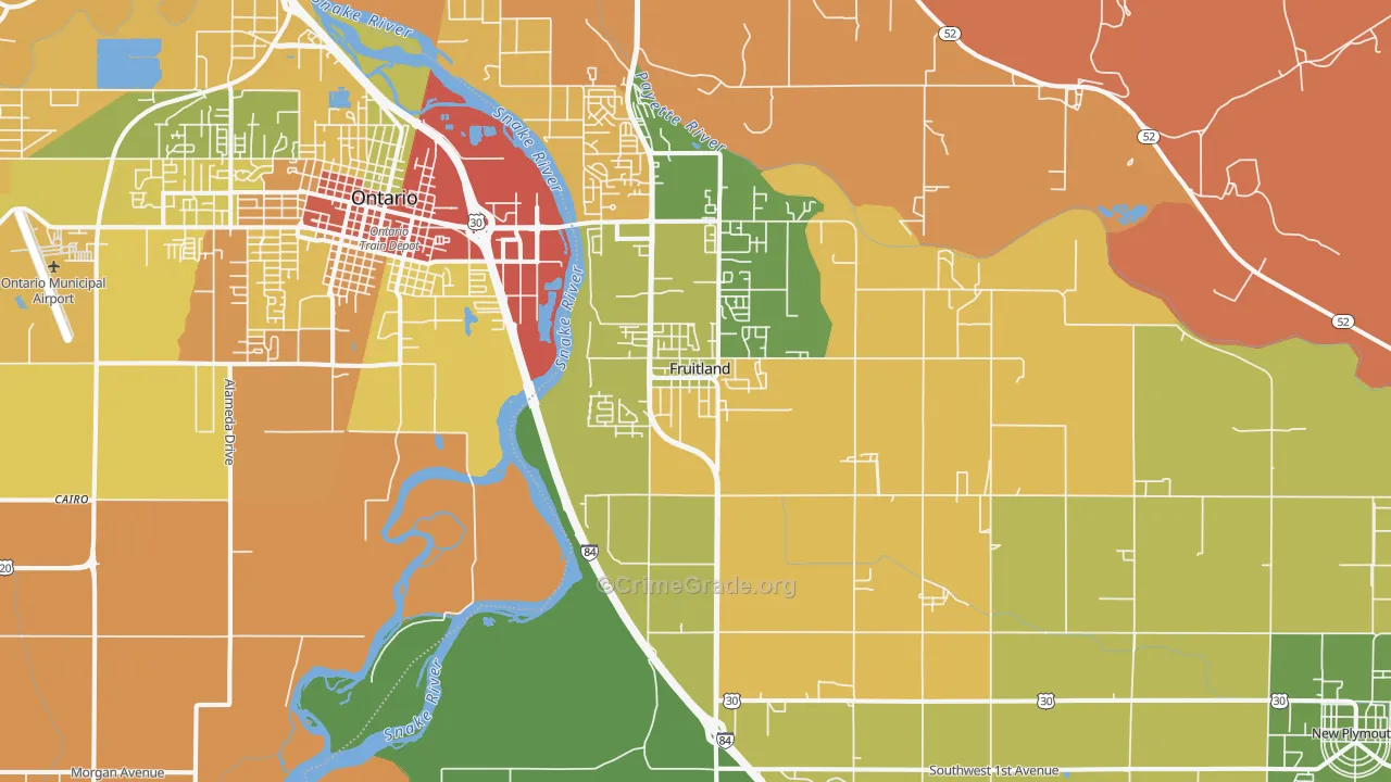 Fruitland, ID Map of Drug-Related Crime Rates