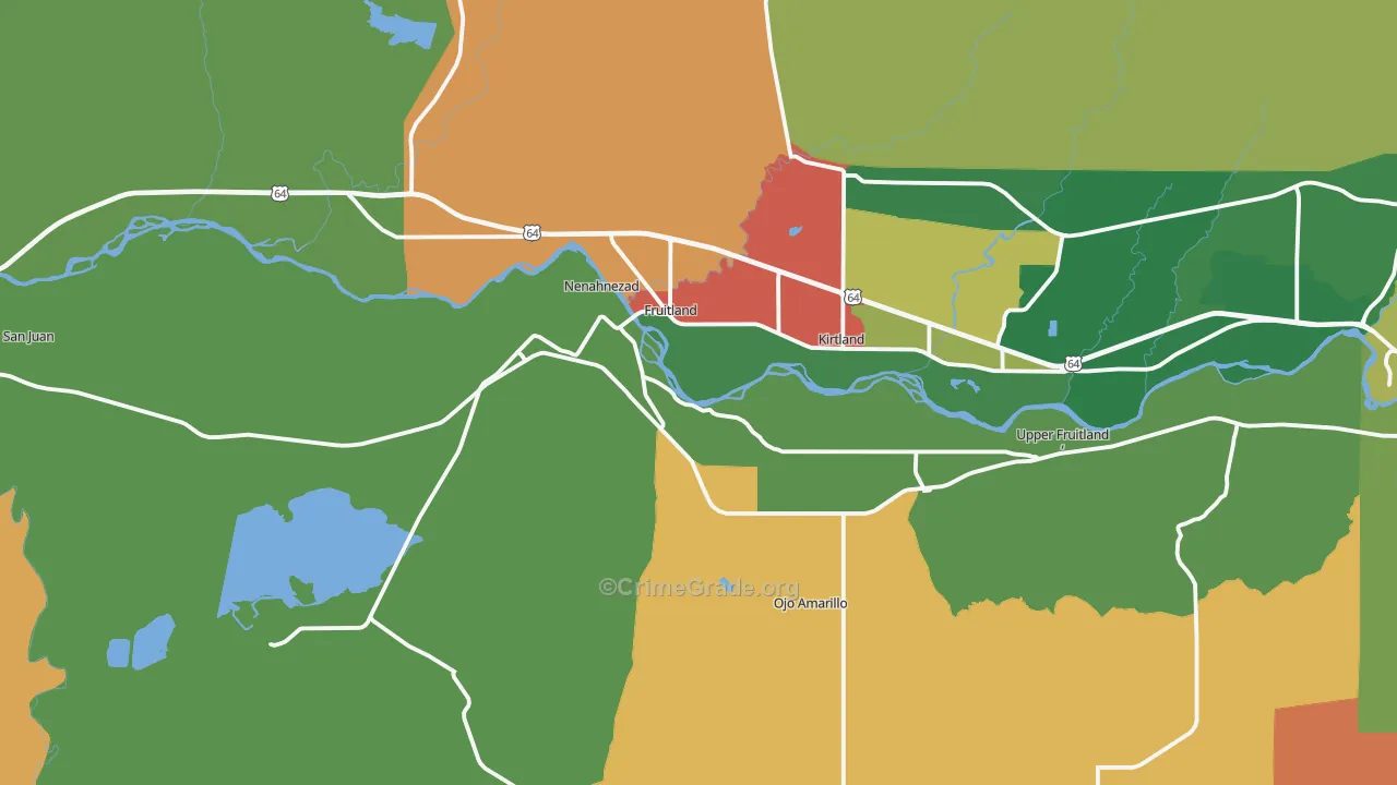 Fruitland, NM Map of Drug-Related Crime Rates