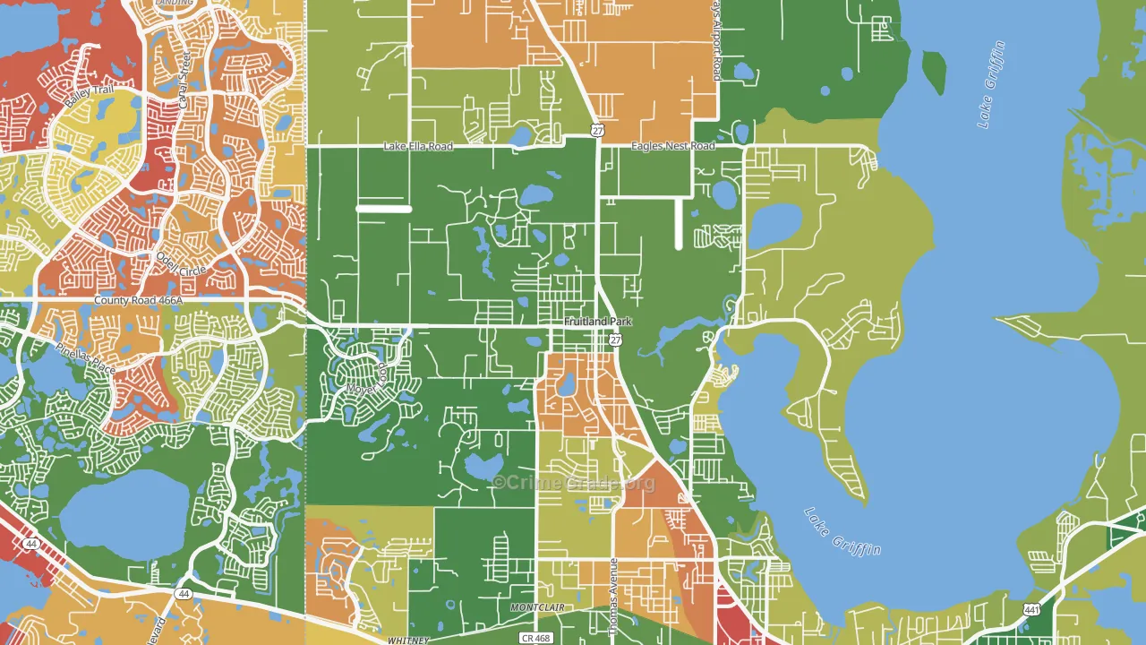 Fruitland Park, FL Map of Drug-Related Crime Rates