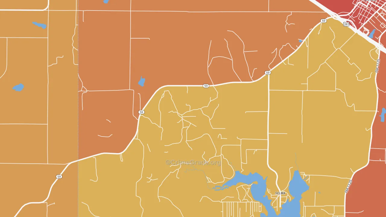Fruitland, TX Map of Drug-Related Crime Rates