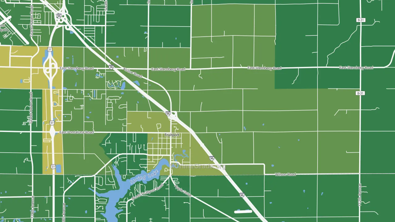 Fruitport, MI Map of Drug-Related Crime Rates