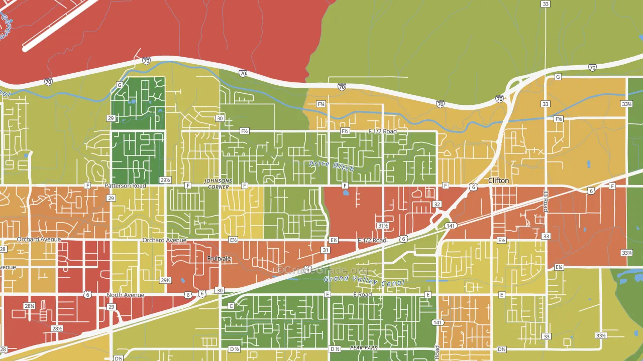 Fruitvale, CO Map of Drug-Related Crime Rates