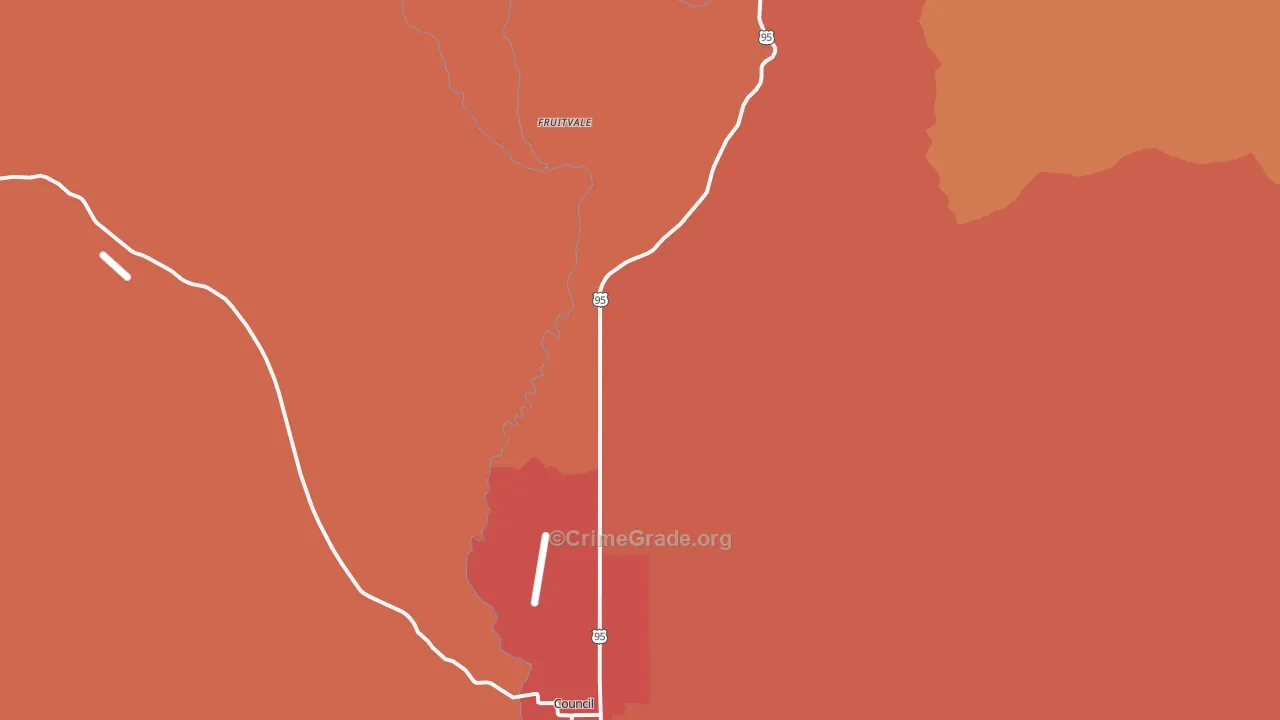 Fruitvale, ID Map of Drug-Related Crime Rates