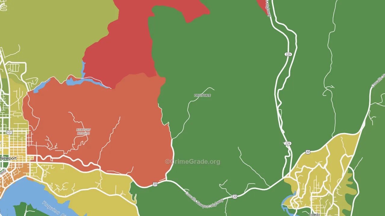 Fruitvale, OR Map of Drug-Related Crime Rates