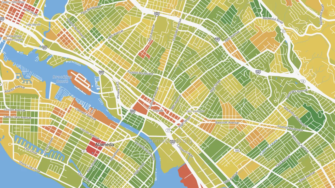 Fruitvale Station, Oakland, CA Map of Drug-Related Crime Rates