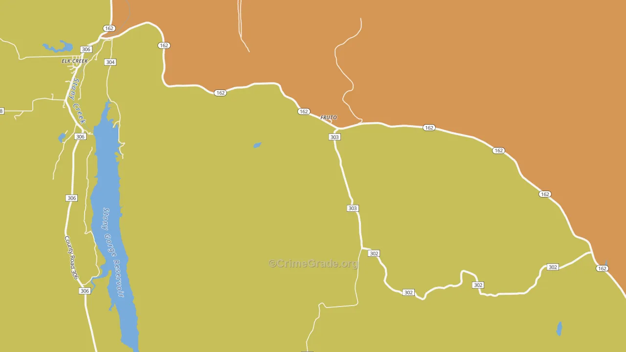 Fruto, CA Map of Drug-Related Crime Rates