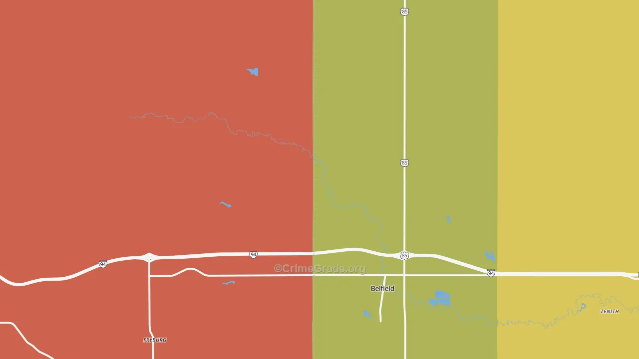 Fryburg, ND Map of Drug-Related Crime Rates