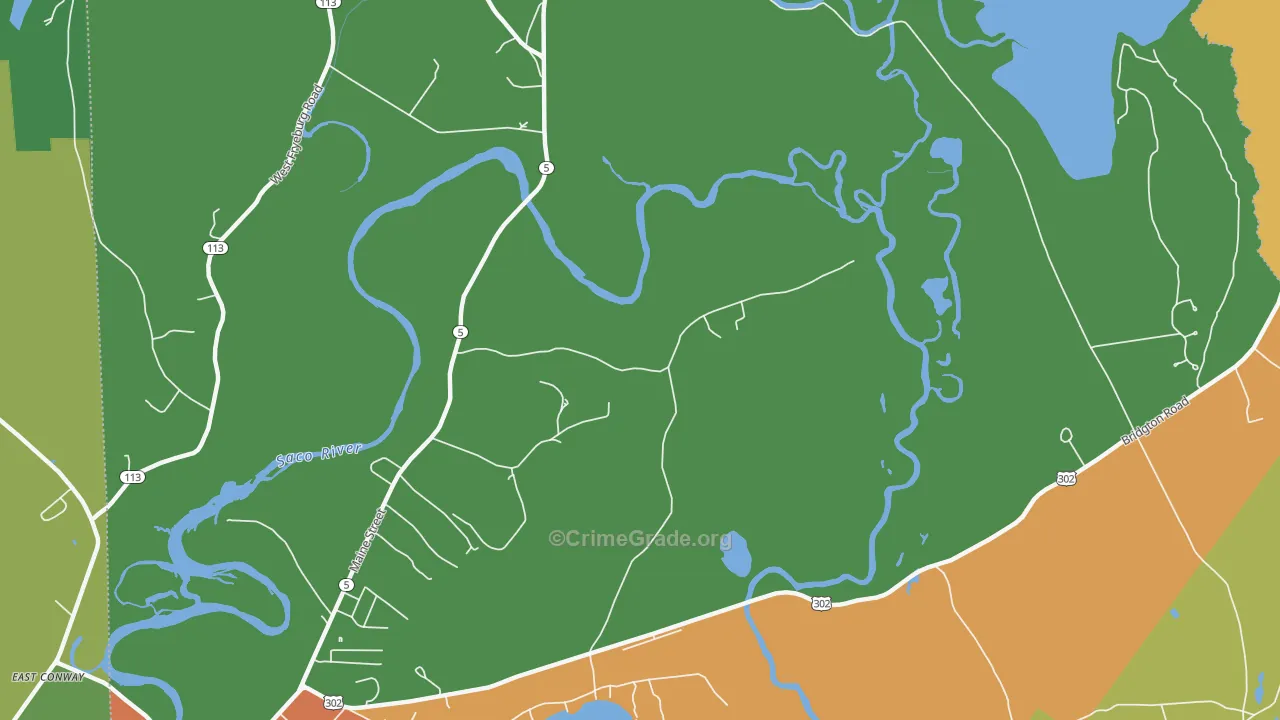 Fryeburg Center, ME Map of Drug-Related Crime Rates