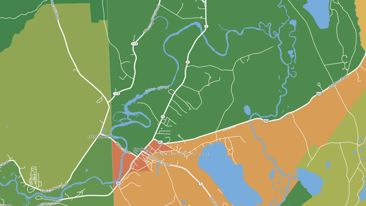 Fryeburg, ME Map of Drug-Related Crime Rates
