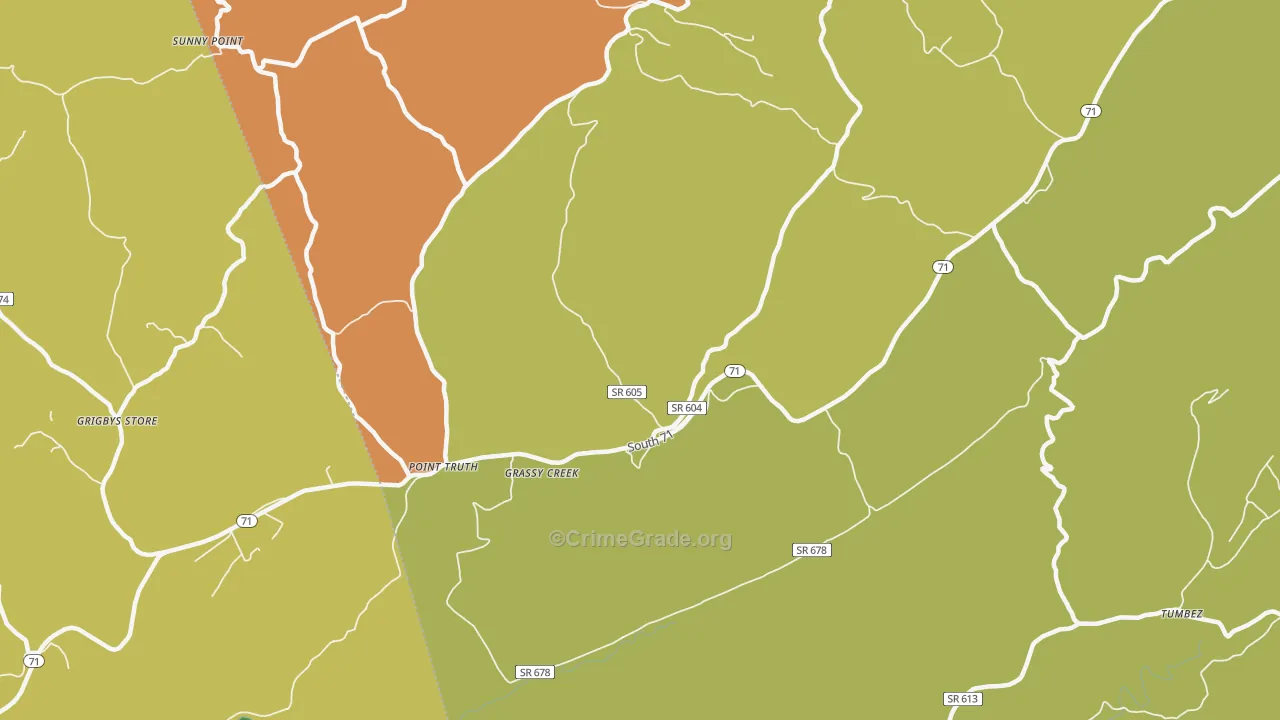 Fugates Hill, VA Map of Drug-Related Crime Rates