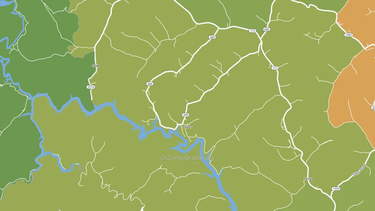Fuget, KY Map of Drug-Related Crime Rates