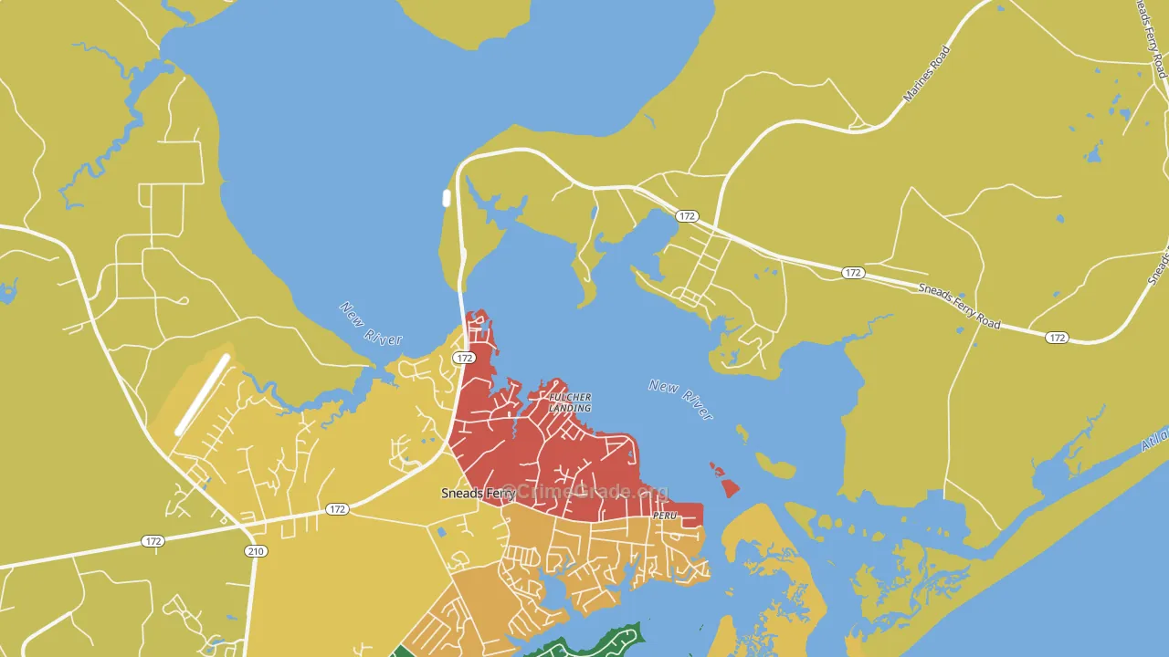 Fulcher Landing, NC Map of Drug-Related Crime Rates