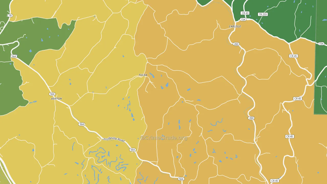 Fulda, OH Map of Drug-Related Crime Rates