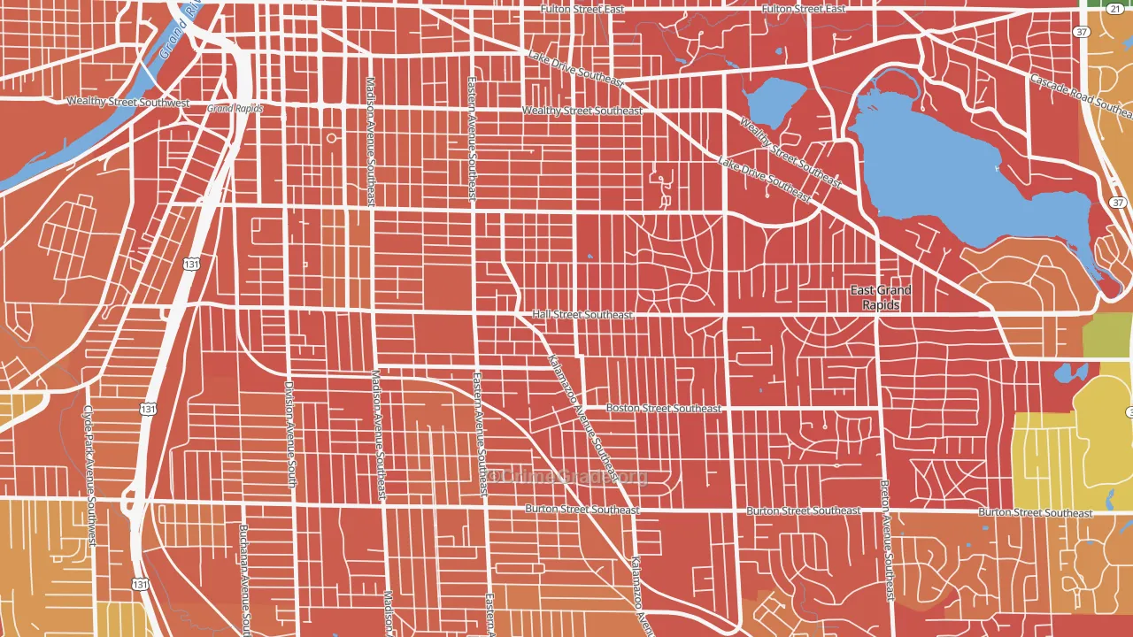 Fuller Avenue, Grand Rapids, MI Map of Drug-Related Crime Rates