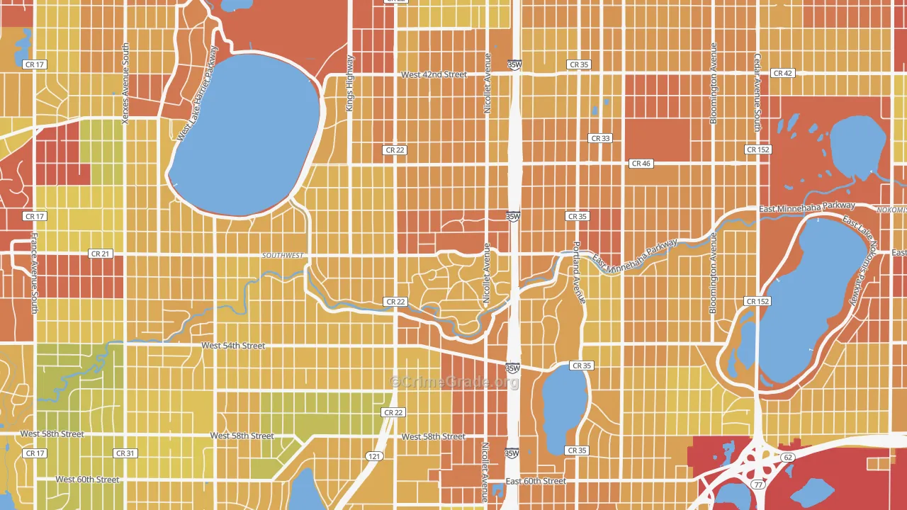 Fuller Tangletown, Minneapolis, MN Map of Drug-Related Crime Rates