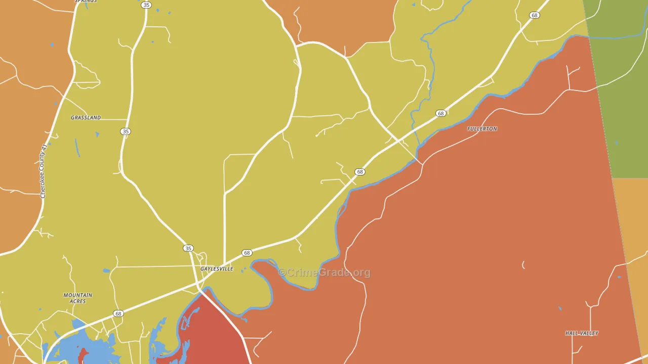 Fullerton, AL Map of Drug-Related Crime Rates