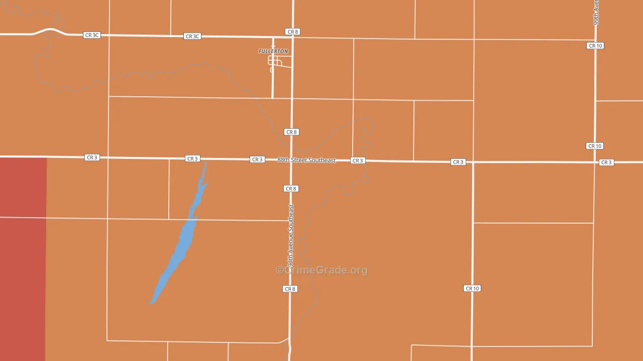 Fullerton, ND Map of Drug-Related Crime Rates