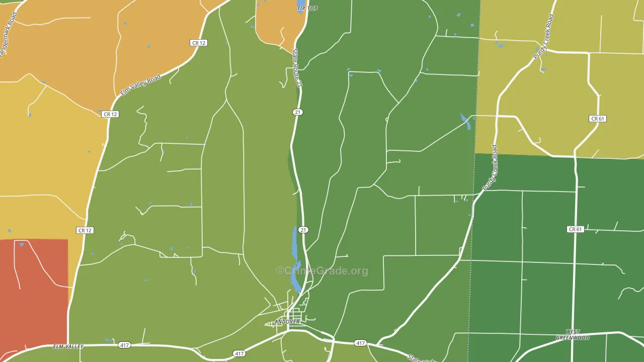 Fulmer Valley, NY Map of Drug-Related Crime Rates