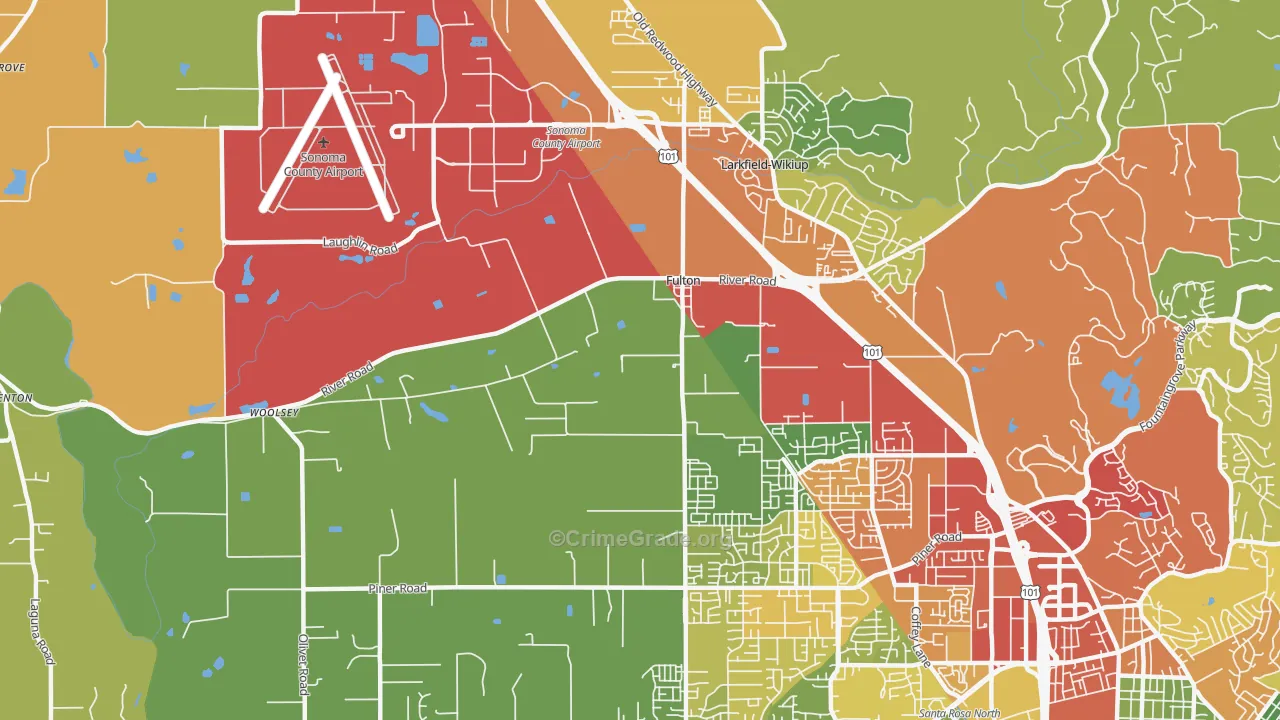 Fulton, CA Map of Drug-Related Crime Rates