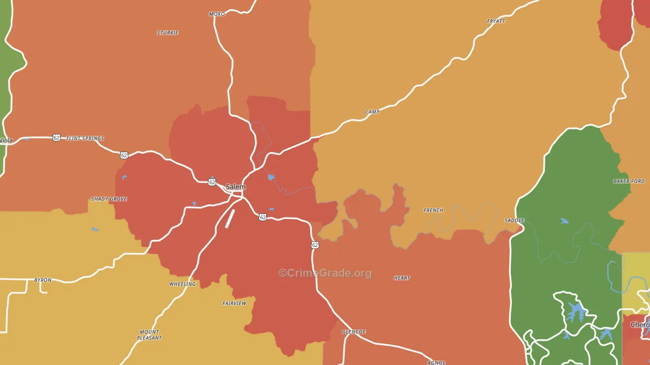 Fulton County, AR Map of Drug-Related Crime Rates