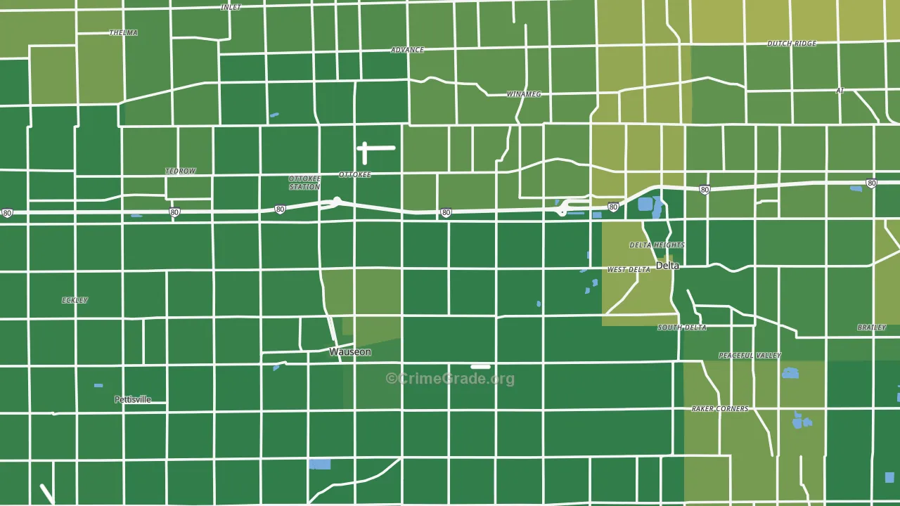 Fulton County, OH Map of Drug-Related Crime Rates