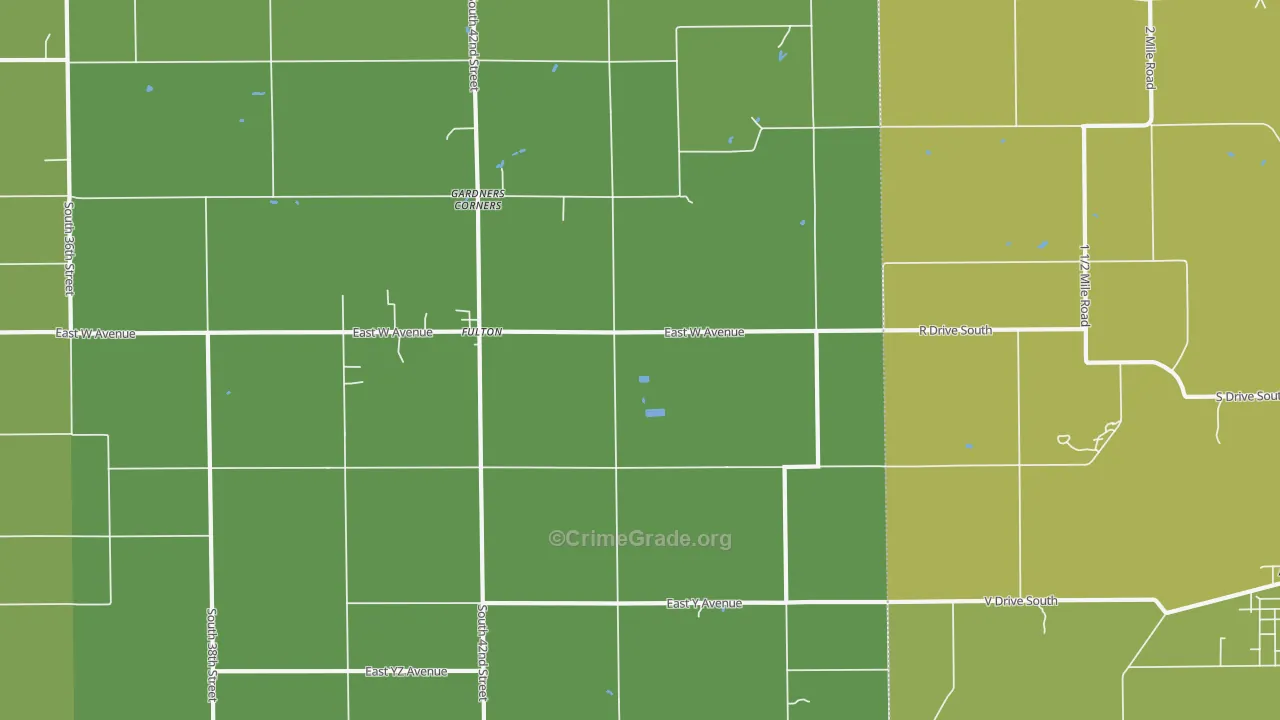 Fulton, MI Map of Drug-Related Crime Rates