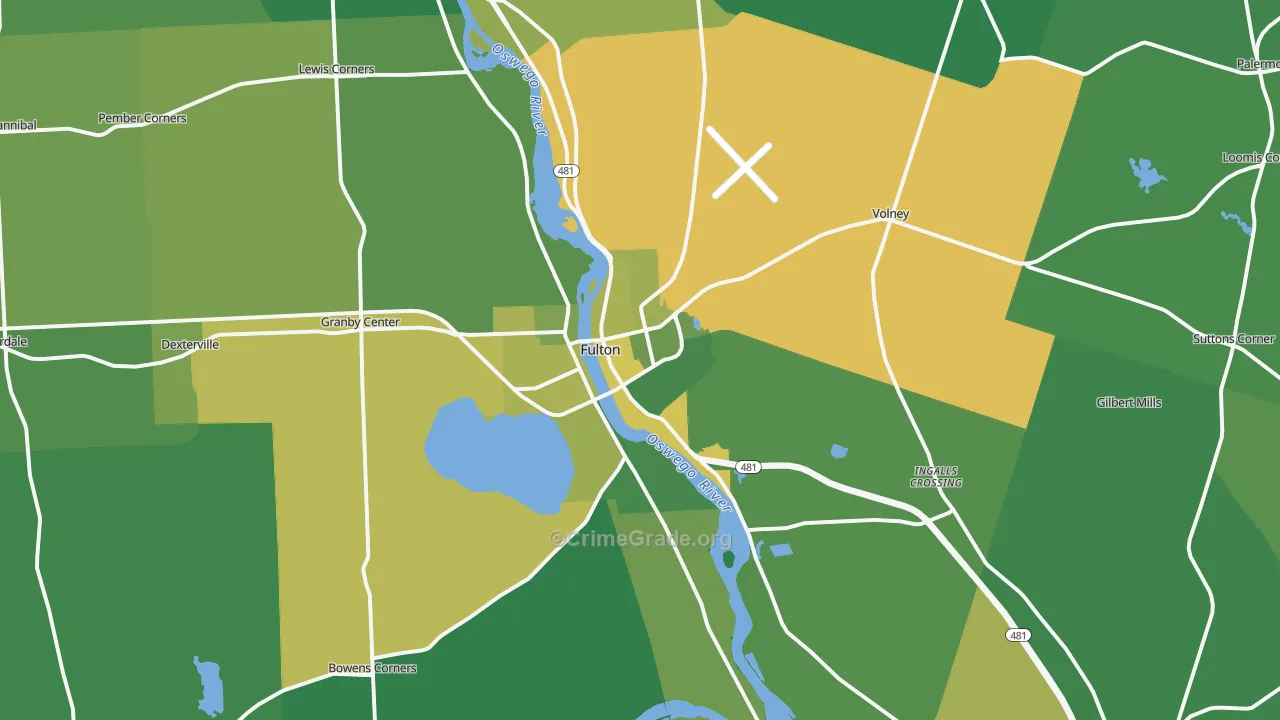 Fulton, NY Map of Drug-Related Crime Rates