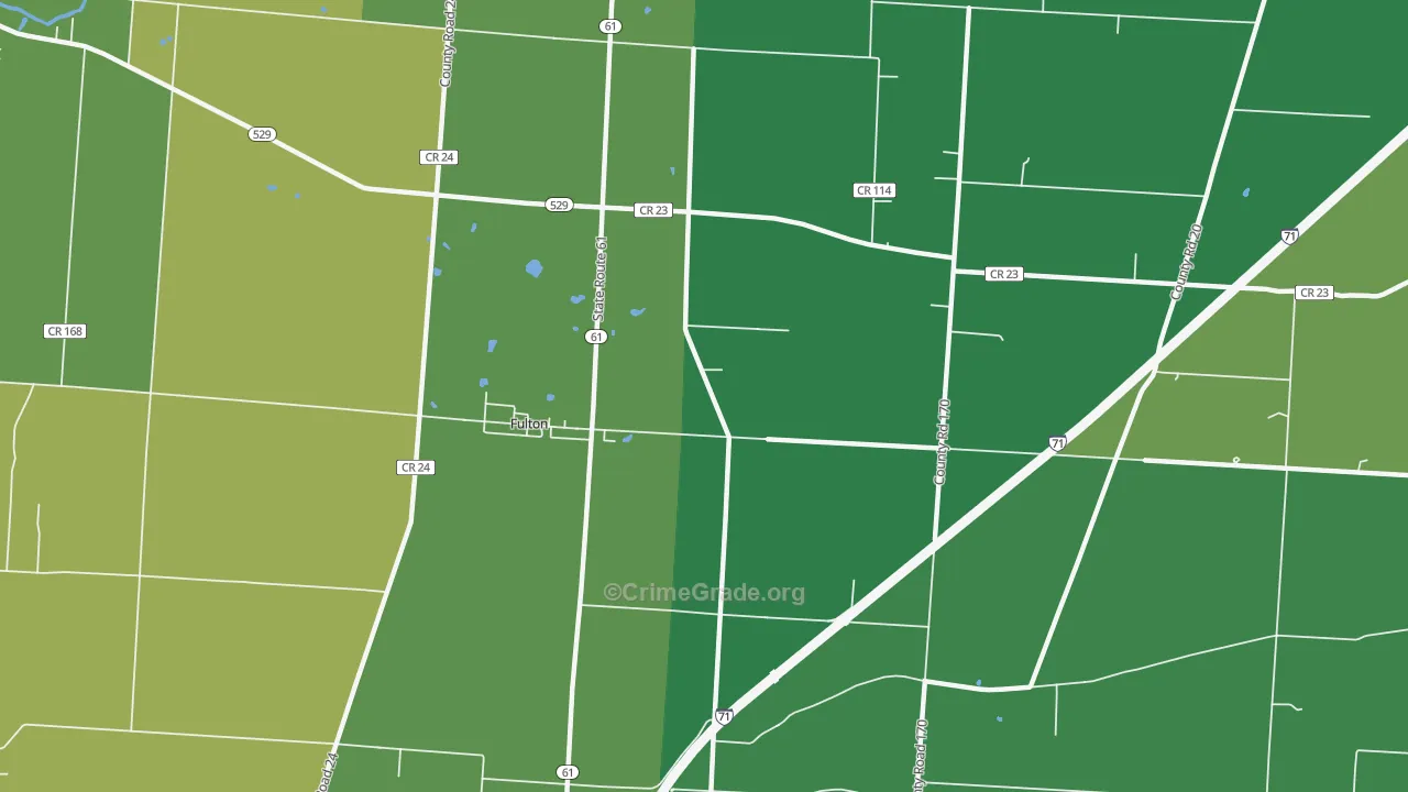 Fulton, OH Map of Drug-Related Crime Rates