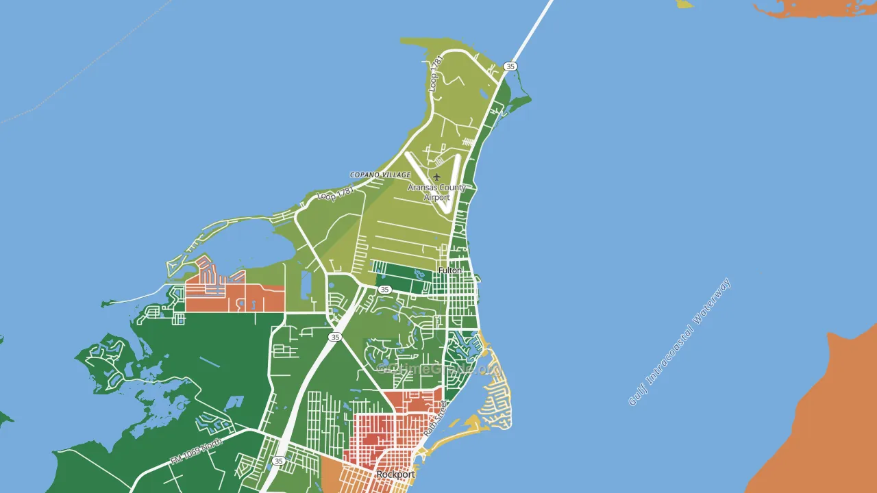 Fulton, TX Map of Drug-Related Crime Rates