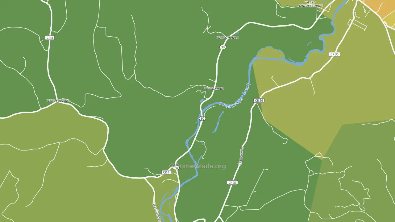 Fultonham, NY Map of Drug-Related Crime Rates