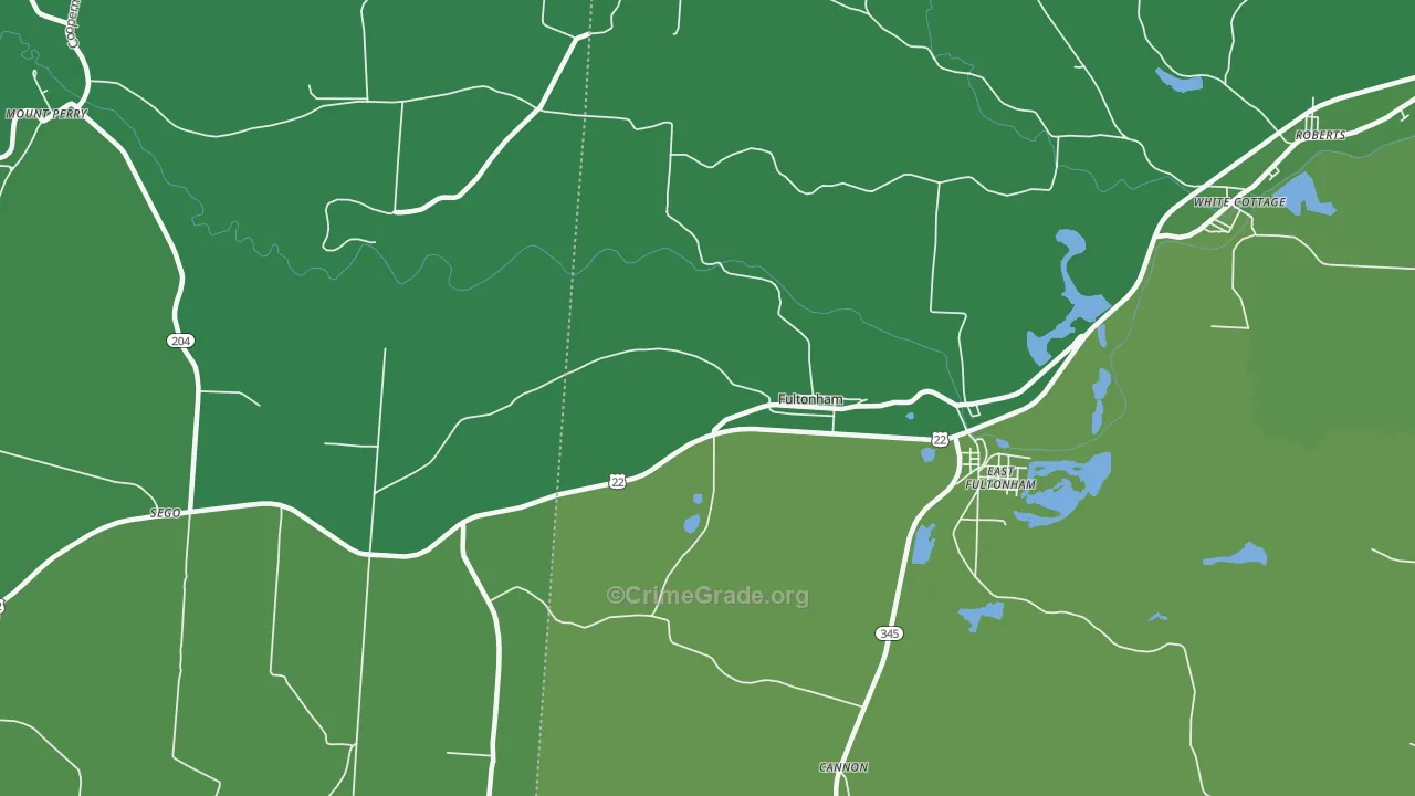 Fultonham, OH Map of Drug-Related Crime Rates