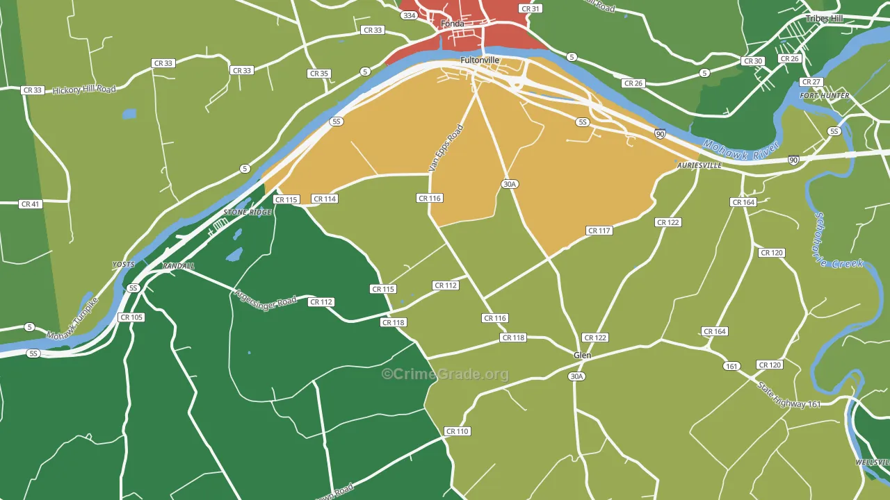 Fultonville, NY Map of Drug-Related Crime Rates