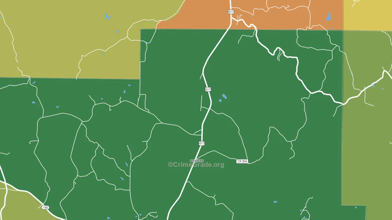 Funkhouser, GA Map of Drug-Related Crime Rates