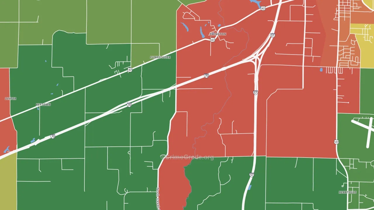 Funkhouser, IL Map of Drug-Related Crime Rates