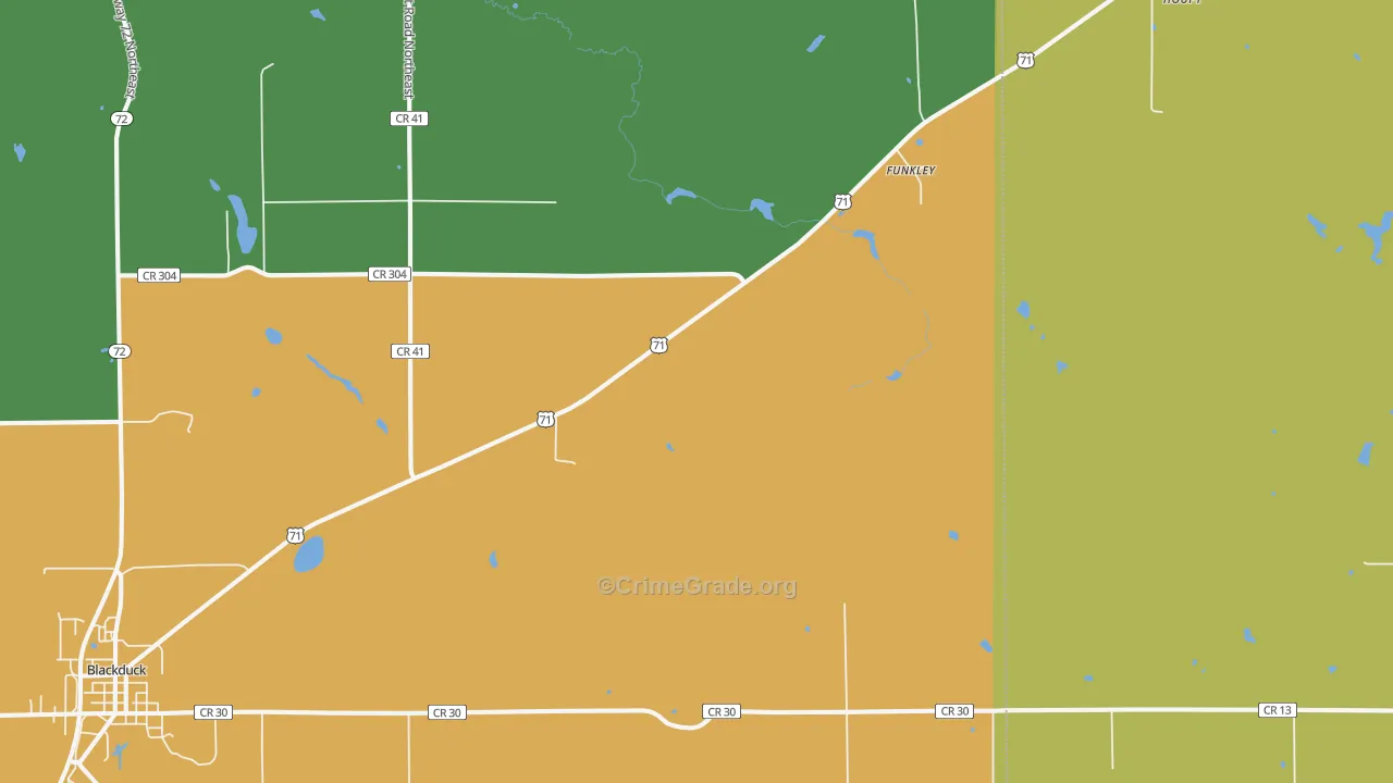 Funkley, MN Map of Drug-Related Crime Rates