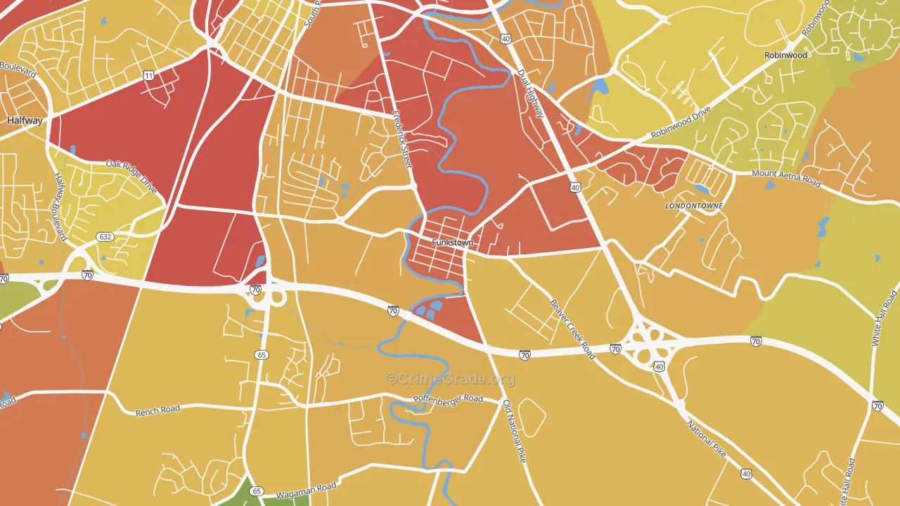 Funkstown, MD Map of Drug-Related Crime Rates