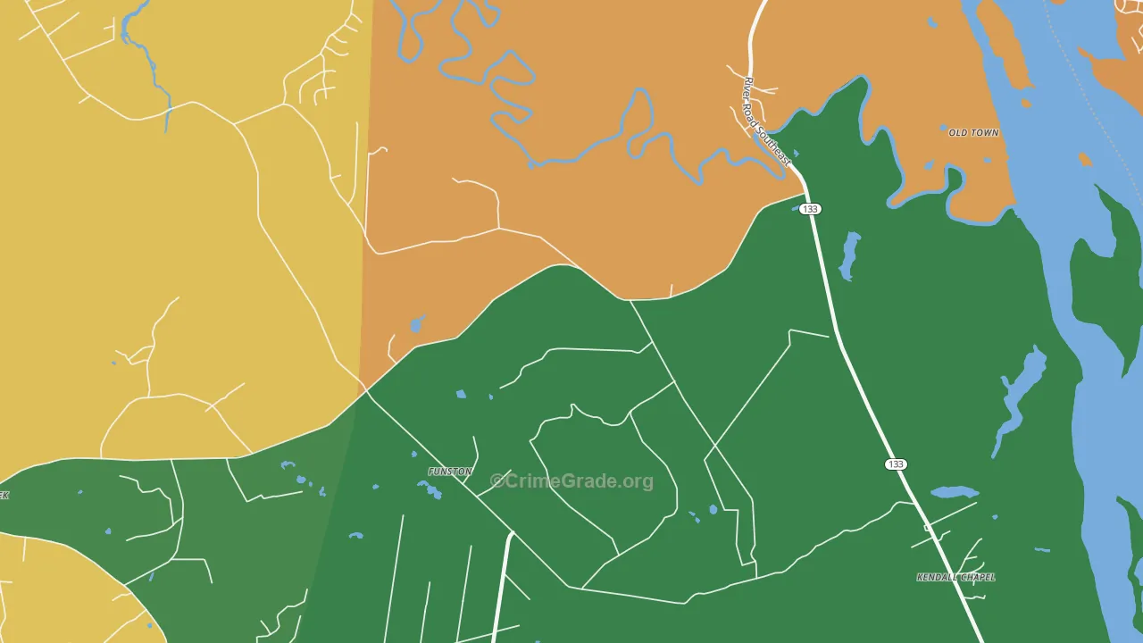 Funston, NC Map of Drug-Related Crime Rates