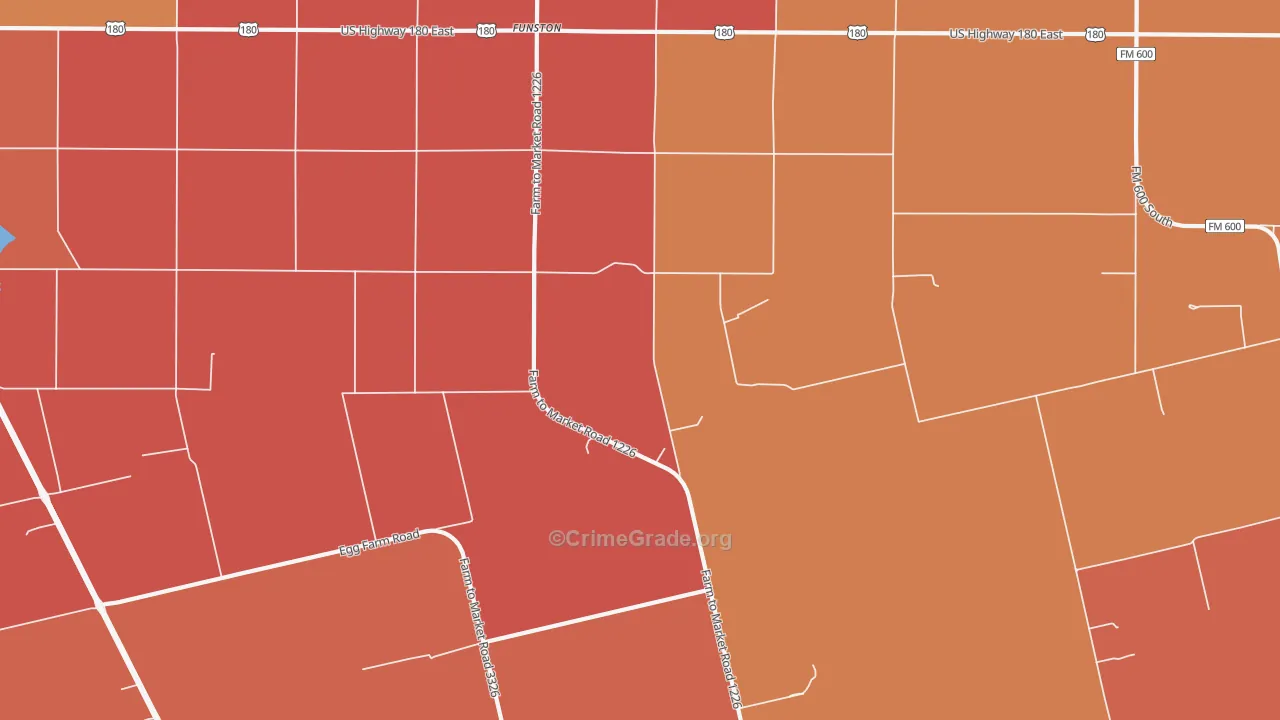 Funston, TX Map of Drug-Related Crime Rates