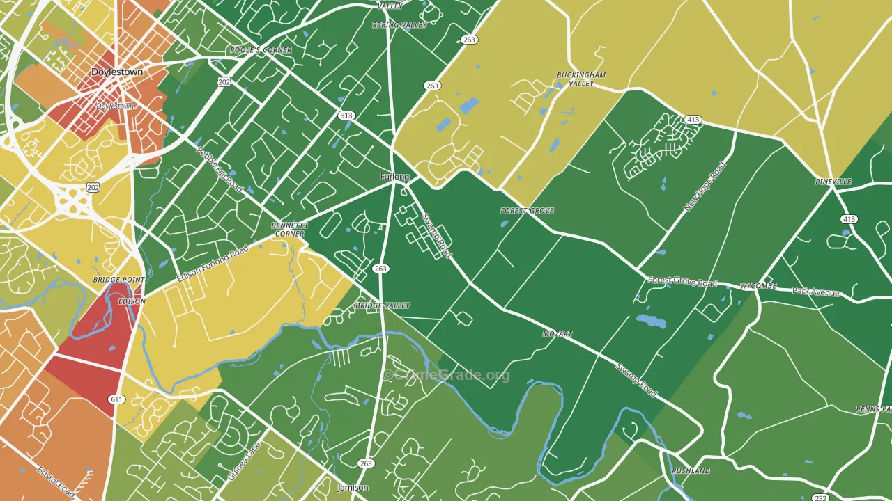 Furlong, PA Map of Drug-Related Crime Rates