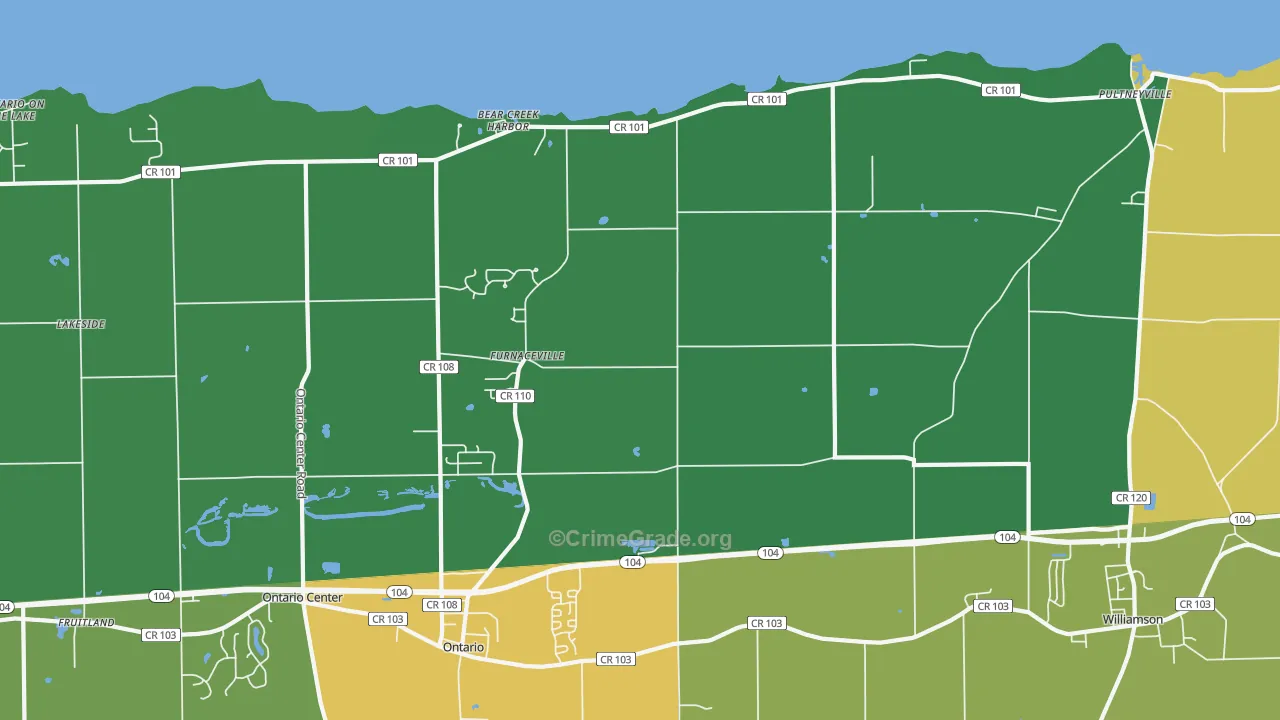 Furnaceville, NY Map of Drug-Related Crime Rates