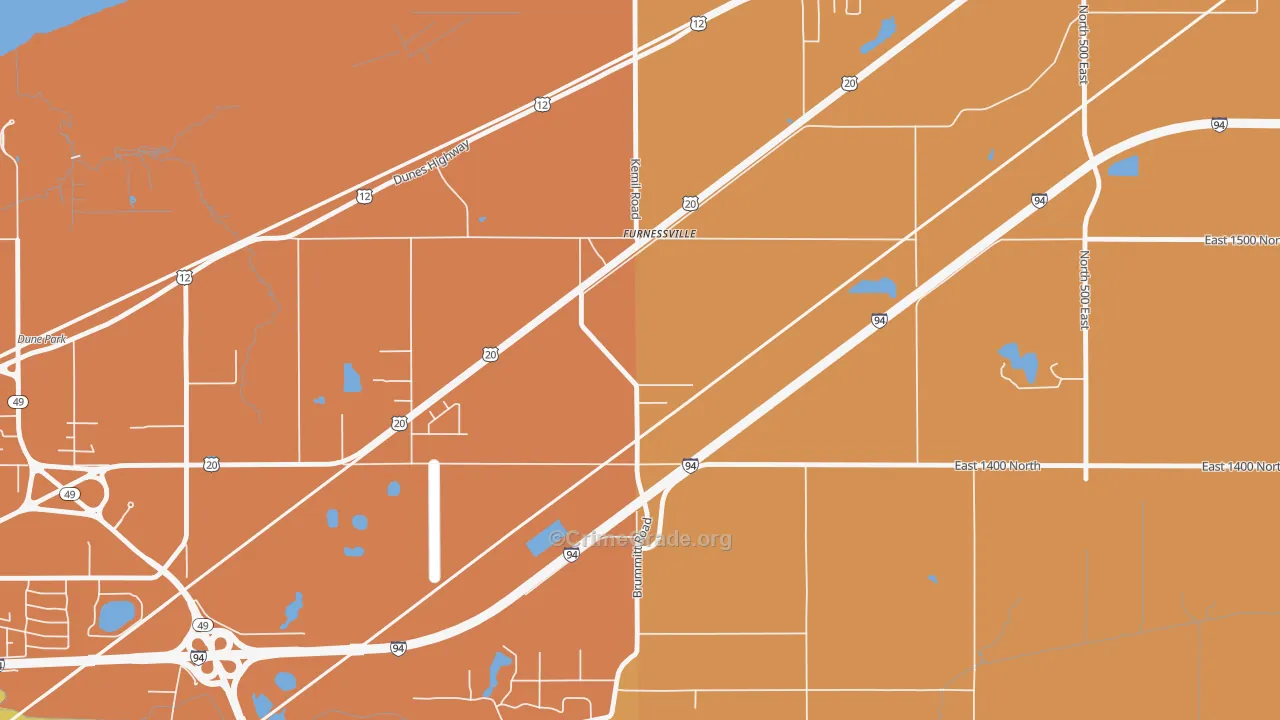 Furnessville, IN Map of Drug-Related Crime Rates