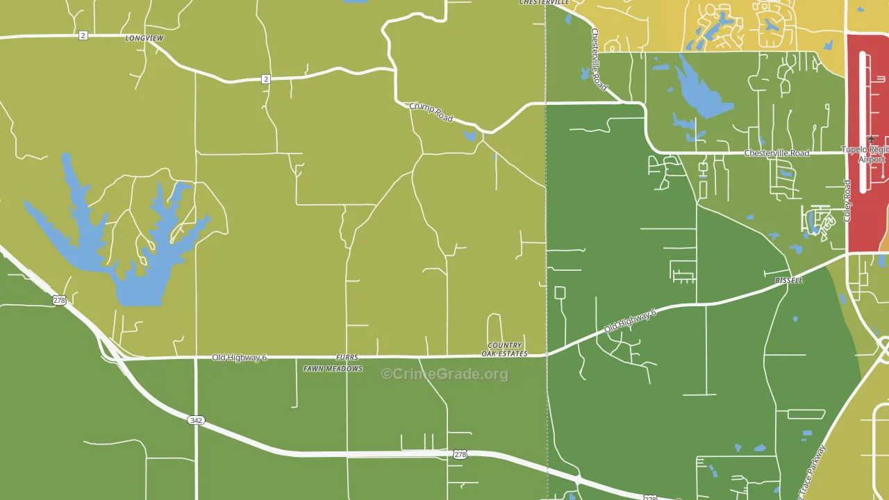 Furrs, MS Map of Drug-Related Crime Rates