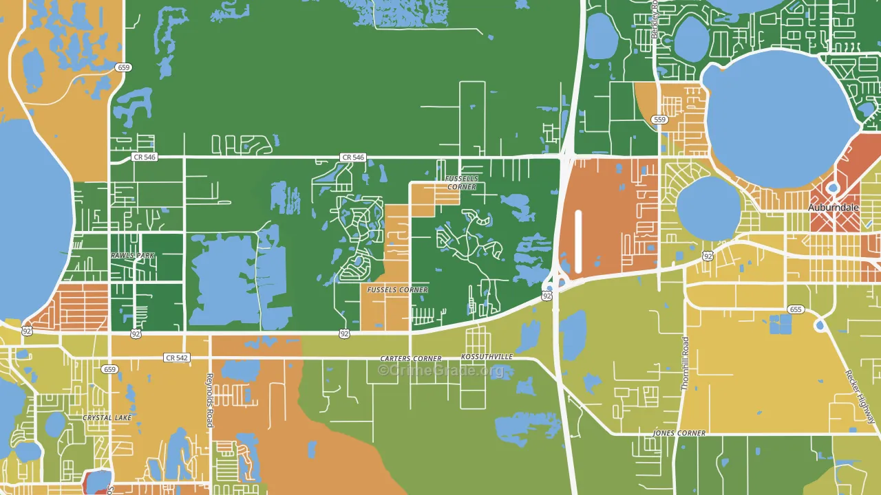 Fussels Corner, FL Map of Drug-Related Crime Rates