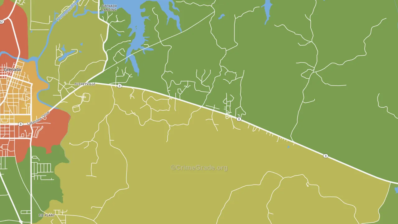 Futheyville, MS Map of Drug-Related Crime Rates