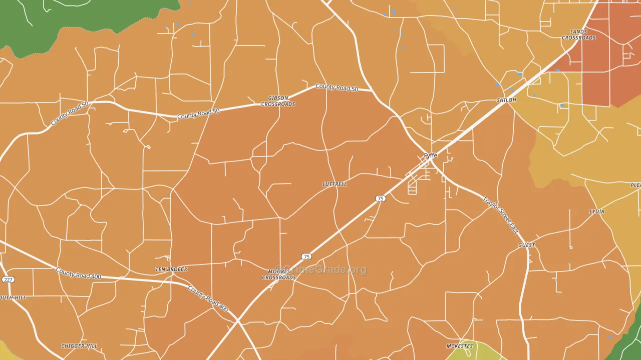 Fyffe, AL Map of Drug-Related Crime Rates