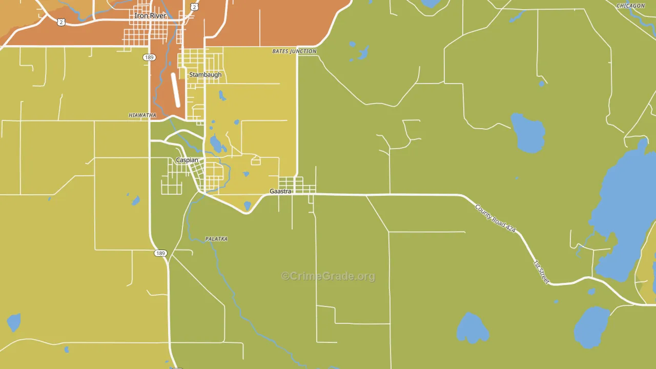 Gaastra, MI Map of Drug-Related Crime Rates