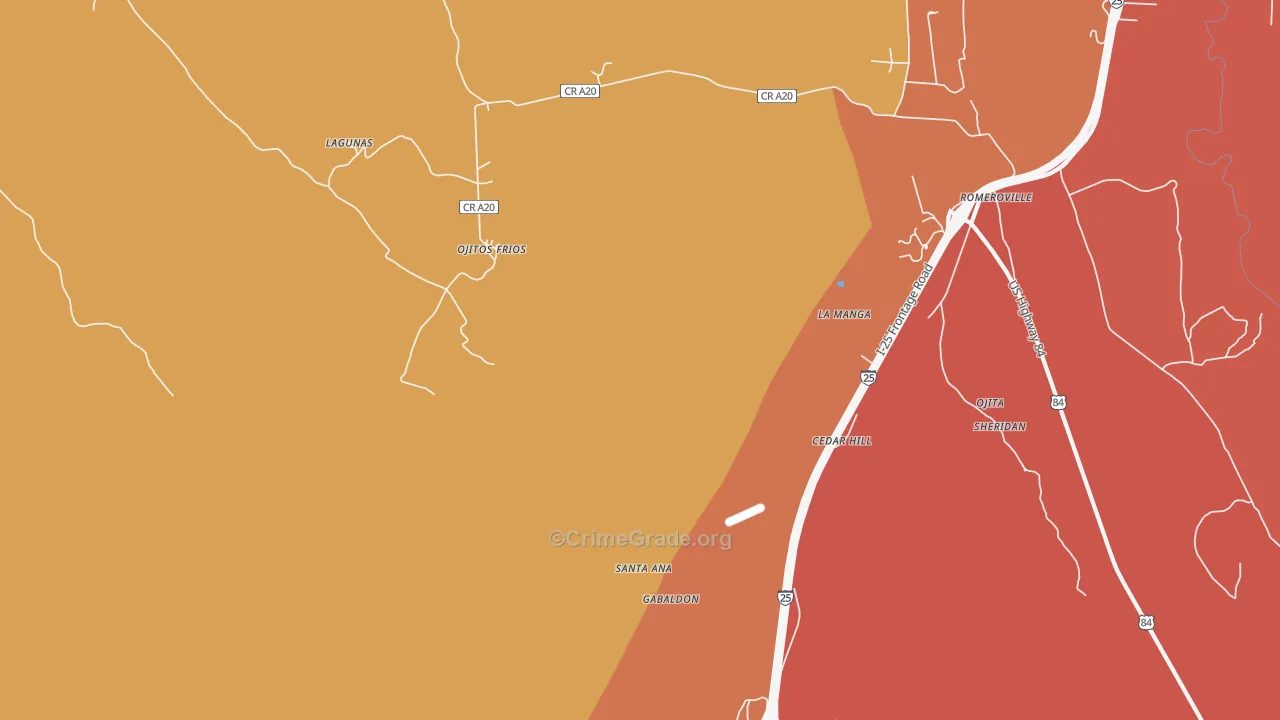 Gabaldon, NM Map of Drug-Related Crime Rates