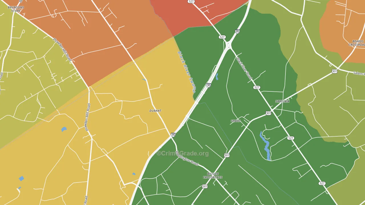 Gable, SC Map of Drug-Related Crime Rates