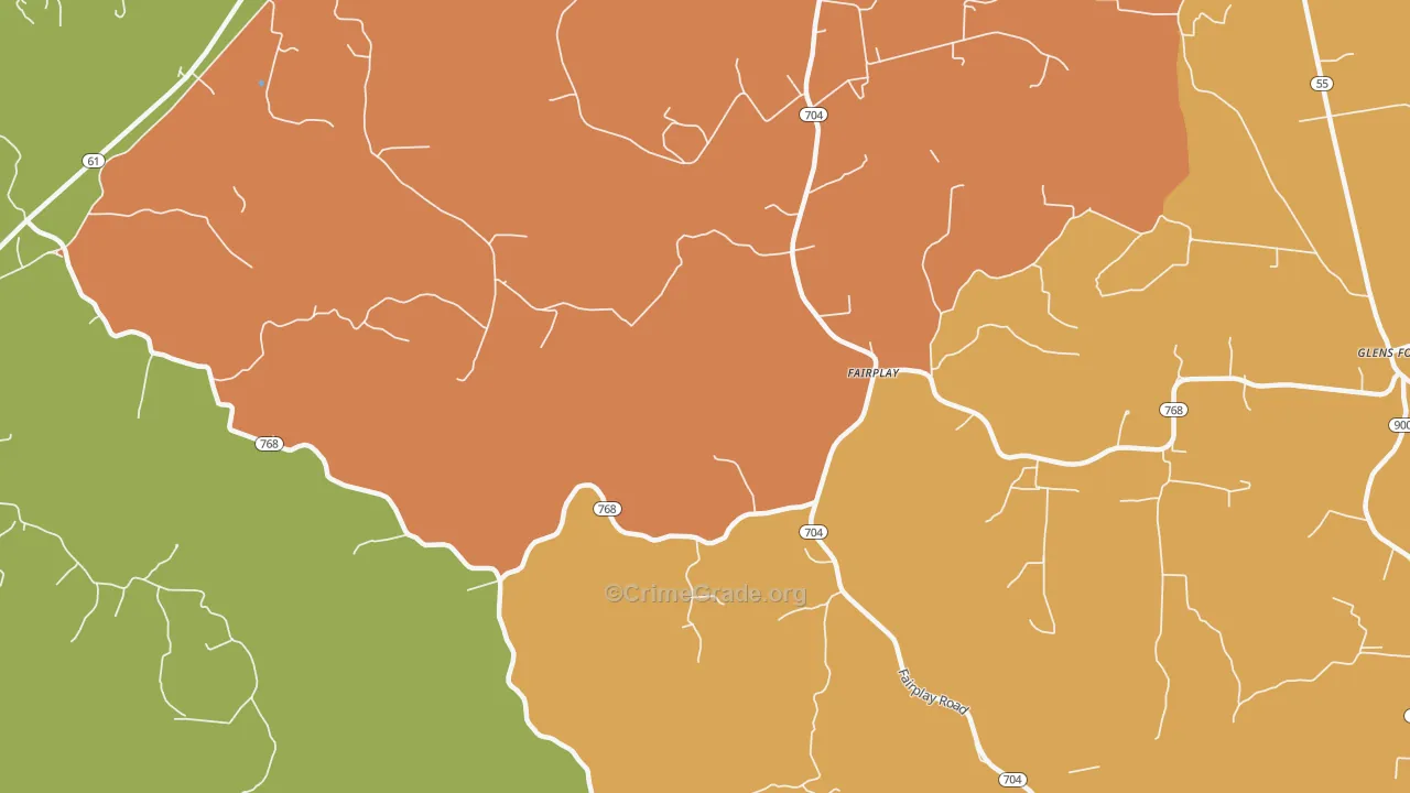 Gadberry, KY Map of Drug-Related Crime Rates